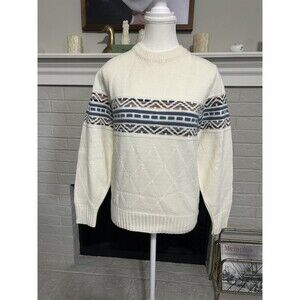 Vintage Small Claude by Brentwood Knitwear Sweater RARE USA Aztec Grandpa
